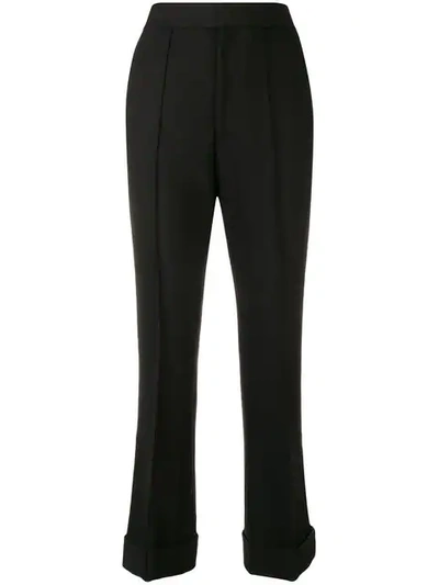 Helmut Lang High-rise Spongy-wool Flared Trousers In Black