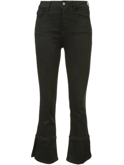 Frame Le Crop Mini Boot Jeans In Black