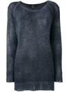 AVANT TOI AVANT TOI BOAT NECK SWEATER - BLUE