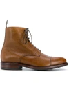 BERWICK SHOES BERWICK SHOES LACE-UP ANKLE BOOTS - BROWN