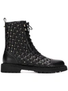 VALENTINO GARAVANI VALENTINO VALENTINO GARAVANI ROCKSTUD QUILTED BOOTS - BLACK
