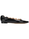 CHLOÉ CHLOÉ POINTY LAUREN BALLERINA FLATS - BLACK