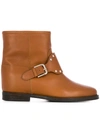 VIA ROMA 15 VIA ROMA 15 STUDDED ANKLE BOOTS - BROWN