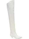 ATTICO ATTICO OVER-THE-KNEE CROC BOOTS - WHITE