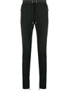 BALMAIN TUXEDO TRACK PANTS BLACK WHITE STRIPE,W8H5204T100