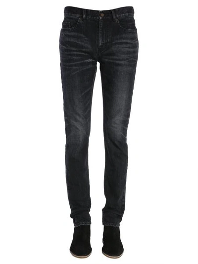 Saint Laurent Low-rise Skinny Jeans In Black