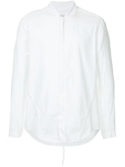 Abasi Rosborough Bomber Collar Zipped Shirt - White