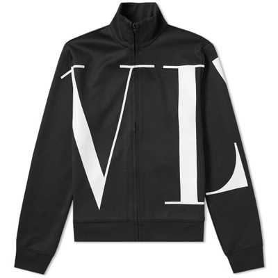 Valentino Vltn Logo Cotton Blend Track Jacket In Black