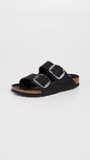 Birkenstock Arizona Big Buckle Birko Flor Womens Sandals In Black
