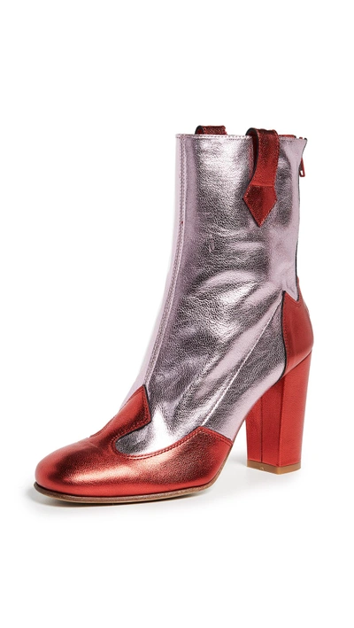 Kalda Lou Boots In Pink/red