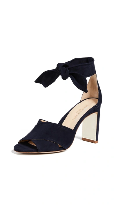 Marion Parke Leah Ankle Strap Sandals In Navy