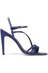 TIBI TIBI WOMAN SATIN SANDALS NAVY,3074457345619303756