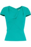 ROLAND MOURET ROLAND MOURET WOMAN ASYMMETRIC WOOL-CREPE TOP JADE,3074457345618351188