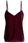 L AGENCE WOMAN PRINTED VELVET CAMISOLE CLARET,AU 1050808922184