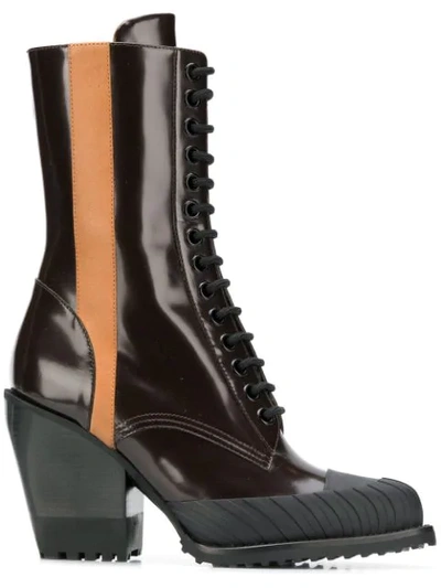 Chloé Rylee Medium Leather Ankle Boots In Brown