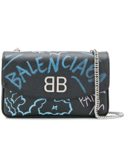 Balenciaga Bb Chain Wallet - Black