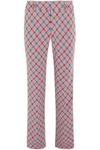 MARNI MARNI WOMAN CHECKED BRUSHED-TWILL BOOTCUT trousers LAVENDER,3074457345618978704
