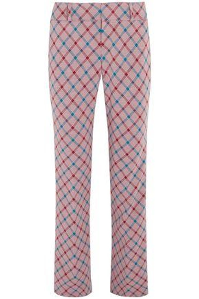 Marni Woman Checked Brushed-twill Bootcut Trousers Lavender