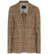 ETRO HOUNDSTOOTH WOOL-BLEND BLAZER,P00330814