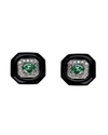 NIKOS KOULIS 18K WHITE GOLD OUI DIAMOND & EMERALD STUD EARRINGS,PROD214090042