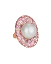 MARGOT MCKINNEY JEWELRY 18K ROSE GOLD & SOUTH SEA PEARL COCKTAIL RING, 17.4MM,PROD213500359