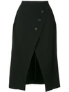 KITX KITX BUTTON FRONT SLIT SKIRT - BLACK