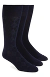Calvin Klein Men's Socks, Rayon Dress Men's Socks 3 Pack In Navy