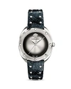 Versace Shadov Snakeskin Leather Strap Watch, 38mm In Black/ Silver