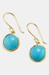 Ippolita 18kt Yellow Gold Small Lollipop Turquoise Drop Earrings In Yellow Gold/turquoise