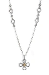 Konstantino Pythia Crystal Floral Pendant Necklace In Silver/ Crystal