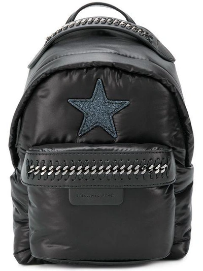 Stella Mccartney Falabella Mini Go Star Nylon Backpack In Black