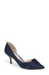 Nina Blakely Half D'orsay Pointy Toe Pump In Blue