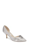 Nina Blakely Womens Satin Evening D'orsay Heels In Silver Satin
