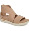 Eileen Fisher Sport Platform Sandal In Latte Nubuck