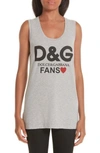 DOLCE & GABBANA FANS GRAPHIC JERSEY TANK TOP,F8H35TFH733