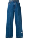 MSGM CROPPED WIDE LEG JEANS