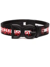 DOLCE & GABBANA BLACK AND RED #DG MILLENNIALS LOGO BUCKLE BELT