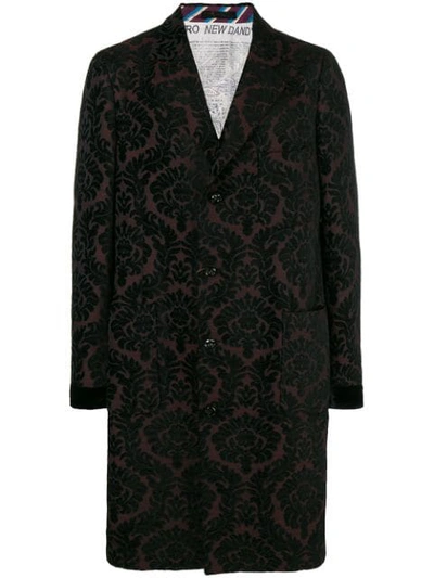 Etro Paisley Wool Jacquard Coat In Black