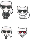 KARL LAGERFELD KARL LAGERFELD ICONIC LAGERFELD STICKERS - BLACK