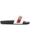 Gucci Logo-embossed Rubber Slides In White
