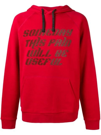 Lanvin Graphic Print Hoodie In Red