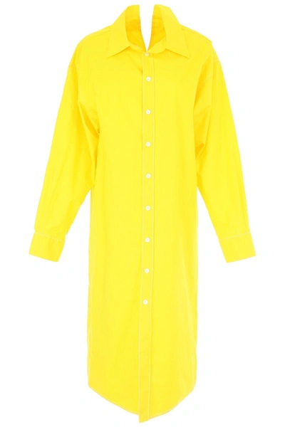Marni Oversized Shirt Dress In Maize (yellow)