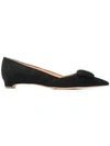 Rupert Sanderson Aga Suede Point-toe Flats In Black