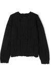 RTA Emmet distressed ribbed-knit sweater