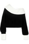ADEAM CONVERTIBLE CASHMERE AND COTTON-BLEND SWEATER