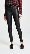 Paige Hoxton Skinny High-rise Leather Jeans In Black