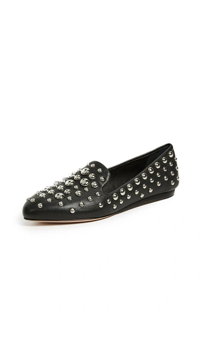 Veronica Beard Griffin Flats In Black/ Silver
