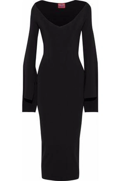 Solace London Woman Mila Stretch-knit Midi Dress Black