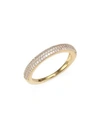 ADRIANA ORSINI WOMEN'S 18K YELLOW GOLDPLATED STERLING SILVER THIN PAVÉ BAND,400099285665