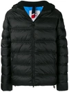 Rossignol Hooded Logo Patch Padded Jacket In 200 Black